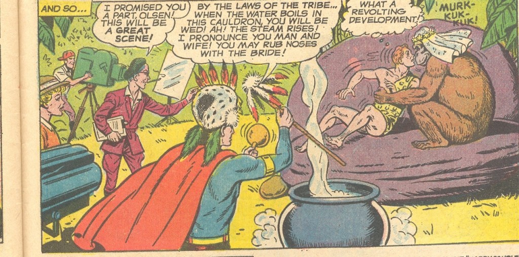 Jimmy Olsen marrying Bruna for a movie.