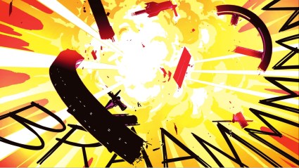 The Justice League Watchtower explodes