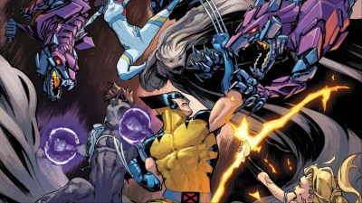 Wolverine, Ransom, Jitter, and Calico battling the Sentinel Hounds