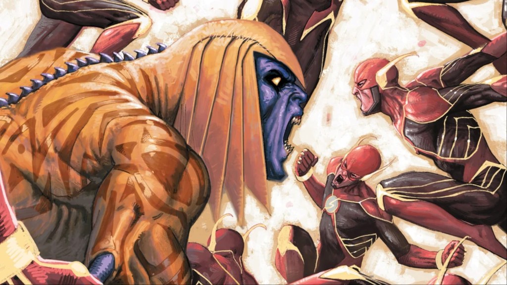 Wally Wests fighting against Eclipso