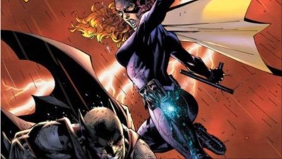 Batgirl fighting Batman