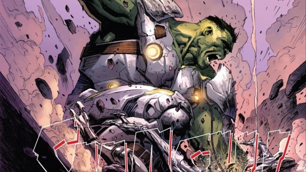 Hulk dropping down and smashing