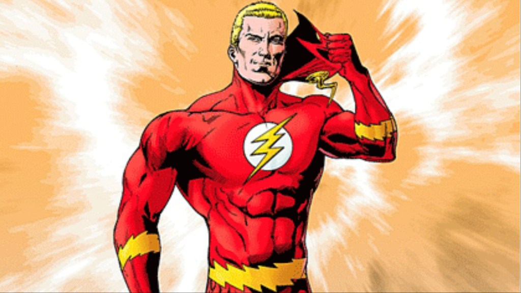 Barry Allen taking off his mask in front of broiling energy