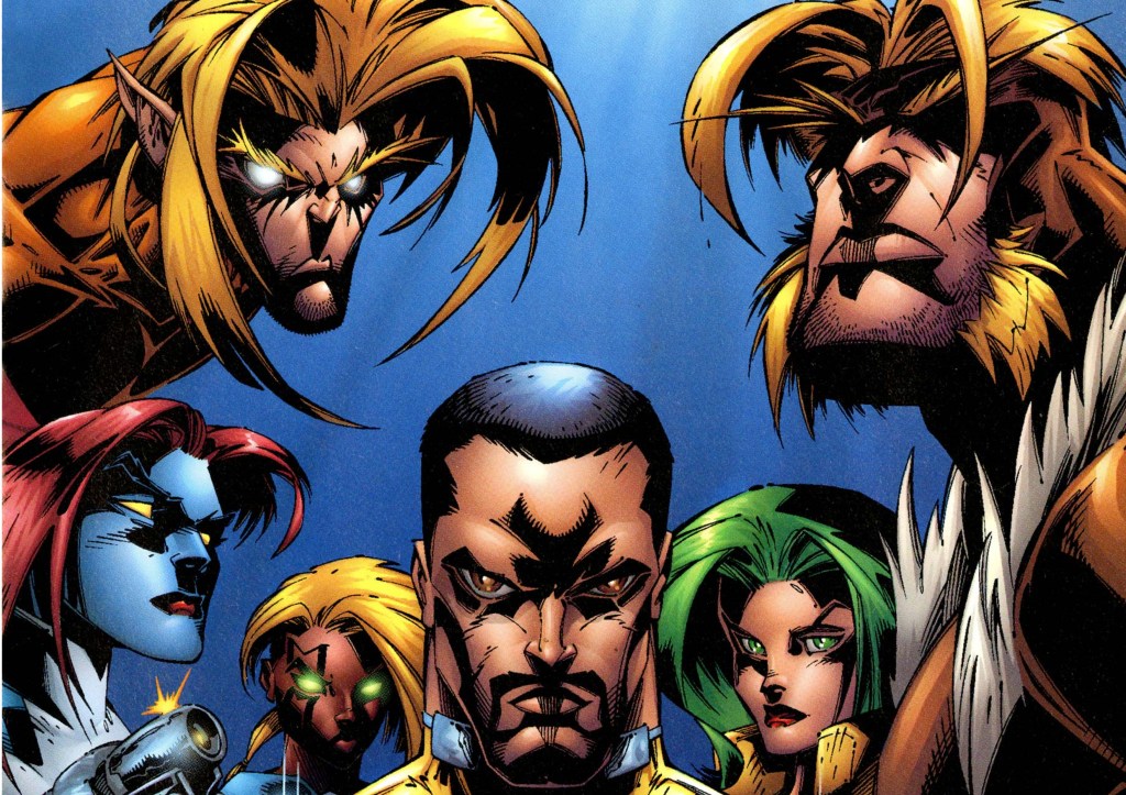 Wild Child, Mystique, Shaed, Forge, Polaris, and Sabretooth together as X-Factor