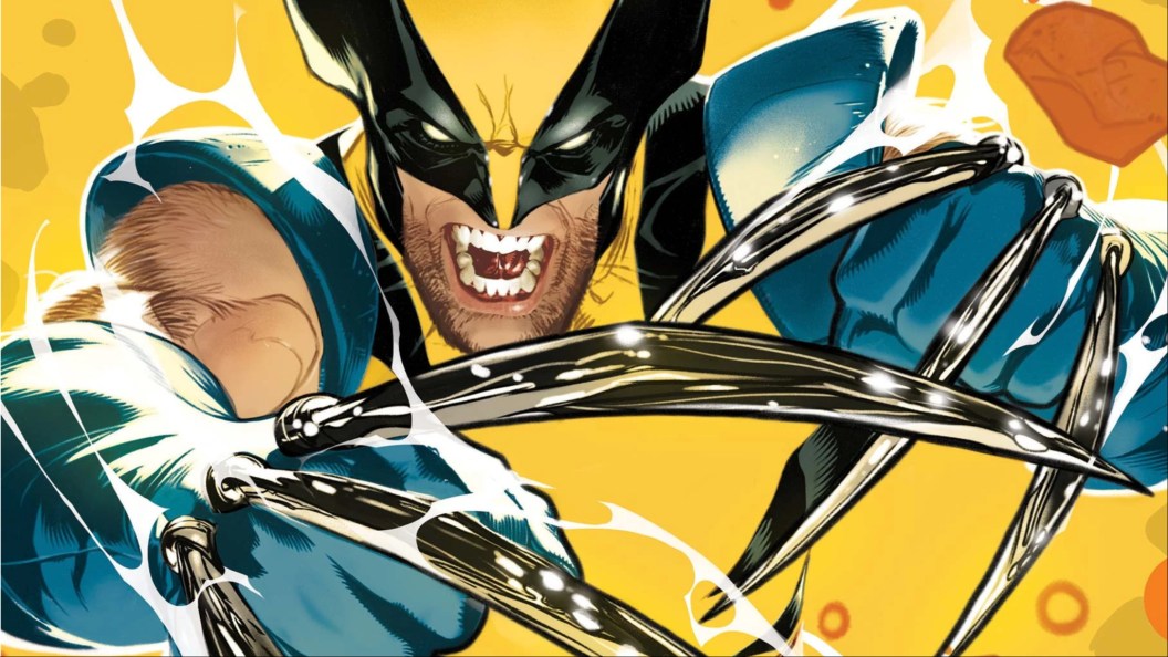 Wolverine jumping into battle claws first