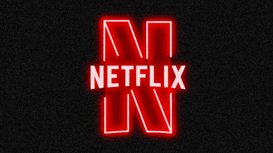 Netflix logo in neon