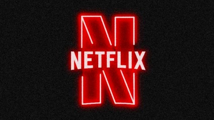 Netflix logo in neon