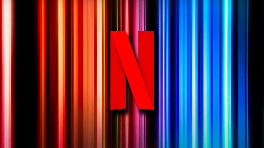 Netflix logo on colorful background