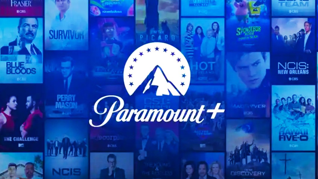 Paramount+ logo on menu background