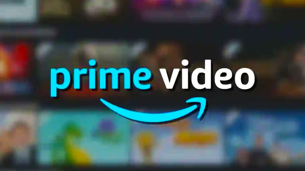Prime Video logo with home screen background