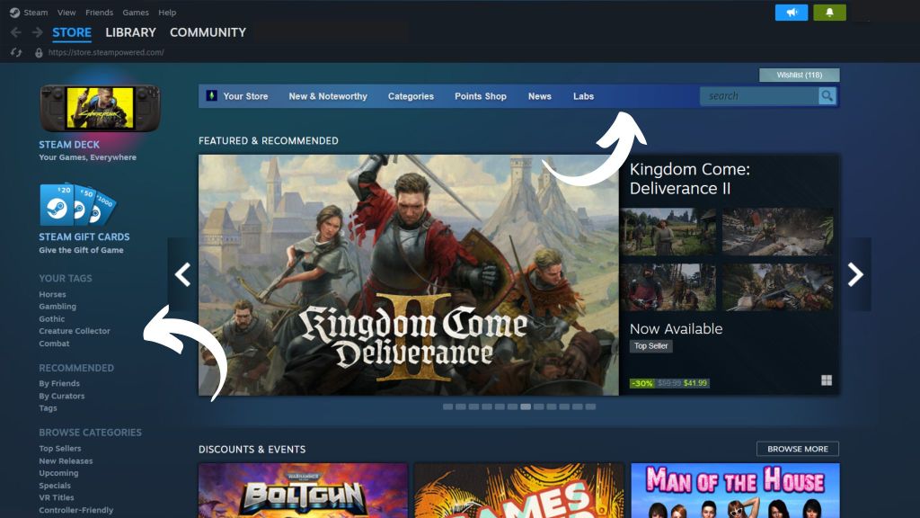 Steam Store Current Layout