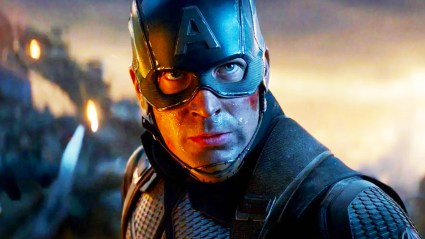 Steve Rogers' Captain America fighting in Avengers Endgame