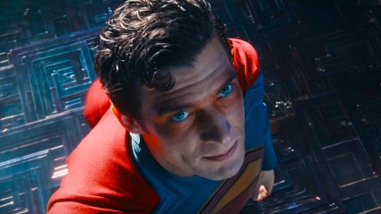 Superman with burned eyes in Superman