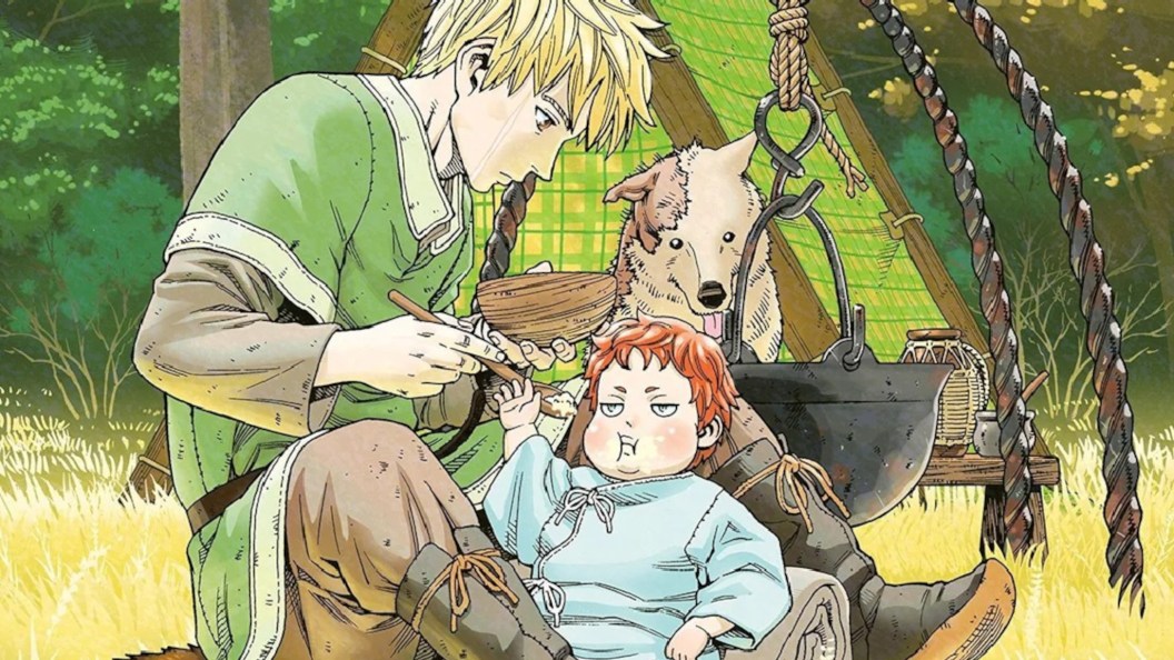 Thorfinn from Vinland Saga feeding his son