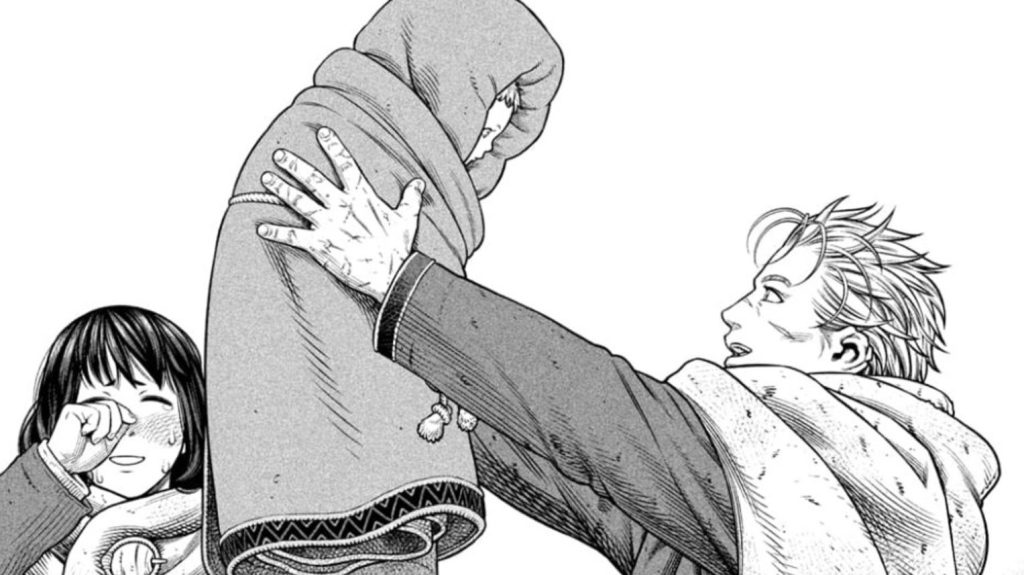 Thorfinn holding his newborn son