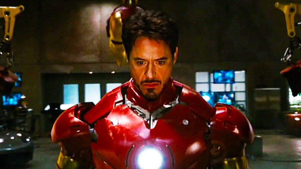 Robert Downey Jr. as Tony Stark in Iron Man (2008) in the MCU