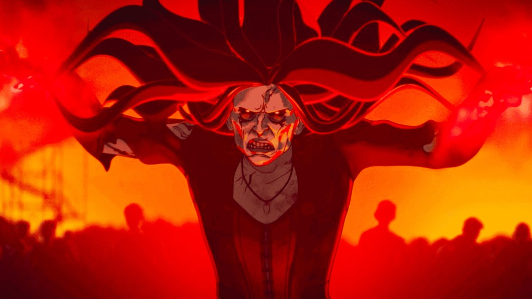 Zombie Scarlet Witch attacking in Marvel Zombies