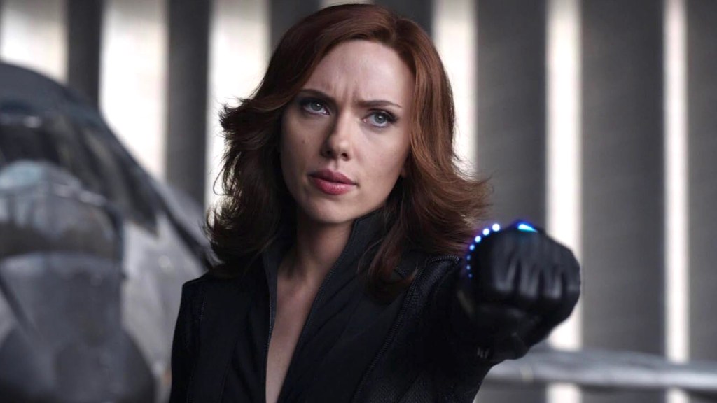 Scarlett Johansson as Black Widow in Captain America: Civil War