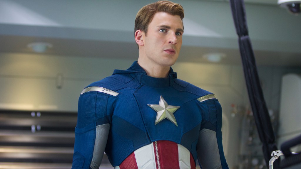 Chris Evans as Captain America in The Avengers (2012)
