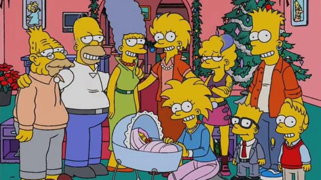 The Simpsons family in the future in The Simpsons Holidays of Future Passed