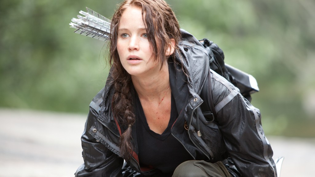 Jennifer Lawrence as Katniss Everdeen in The Hunger Games (2012)