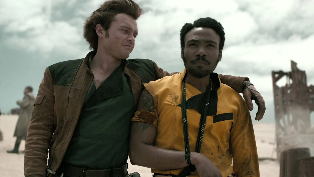Alden Ehrenreich and Donald Glover in Solo A Star Wars Story