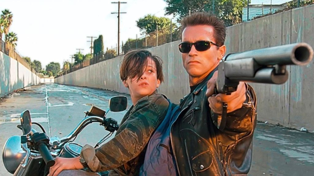 Arnold Schwarzenegger and Edward Furlong in Terminator 2 Judgment Day