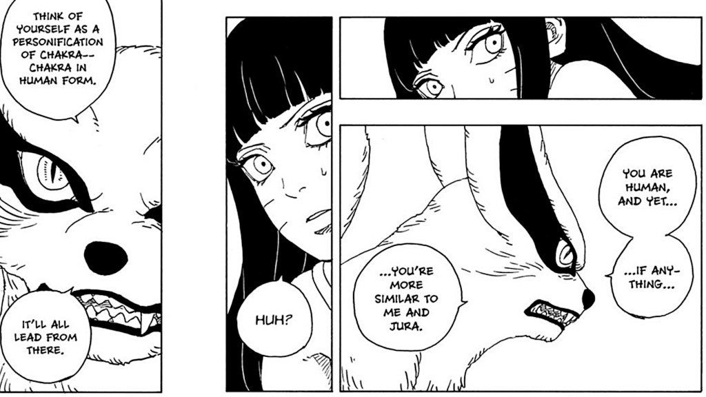 Boruto Two Blue Vortex Chapter 25 Kurama and Himawari powers