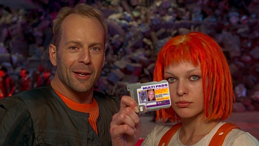 Bruce Willis and Milla Jovovich in The Fifth Element
