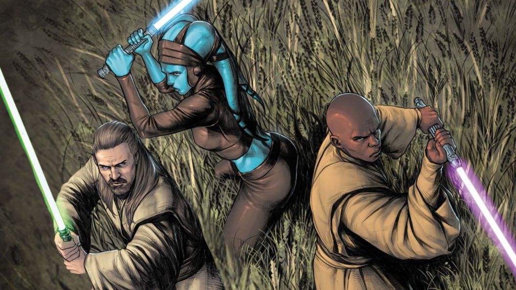 Jedi Knights #6 cover Qui-Gon Jinn, Mace Windu, Aayla Secura