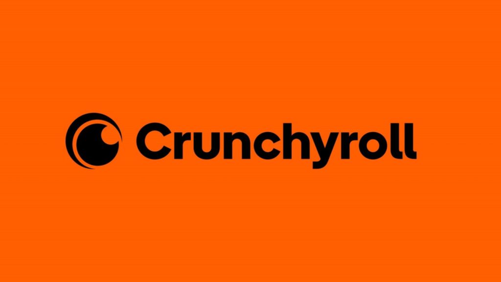 Black Crunchyroll logo on orange background