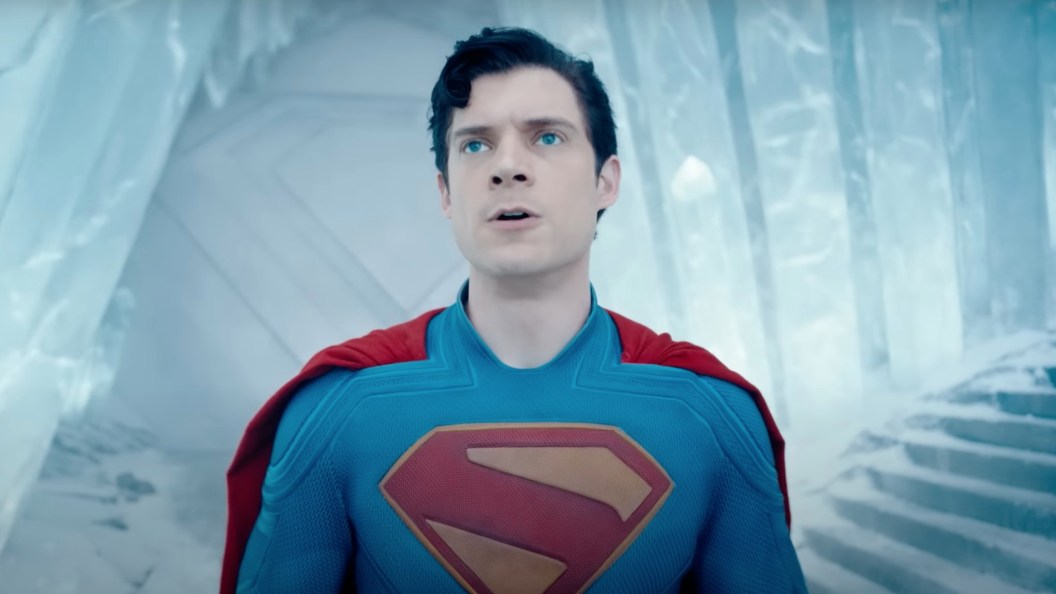 David Corenswet as Superman in the Fortress of Solitude