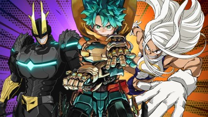 Deku with armored all might and mirko from my hero academia