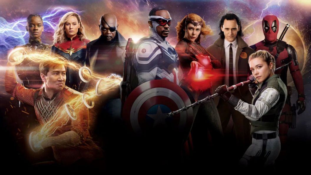 Disney+ banner of Marvel characters from the Multiversal Saga