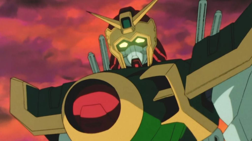Shining Gundam vs. Dragon Gundam fight