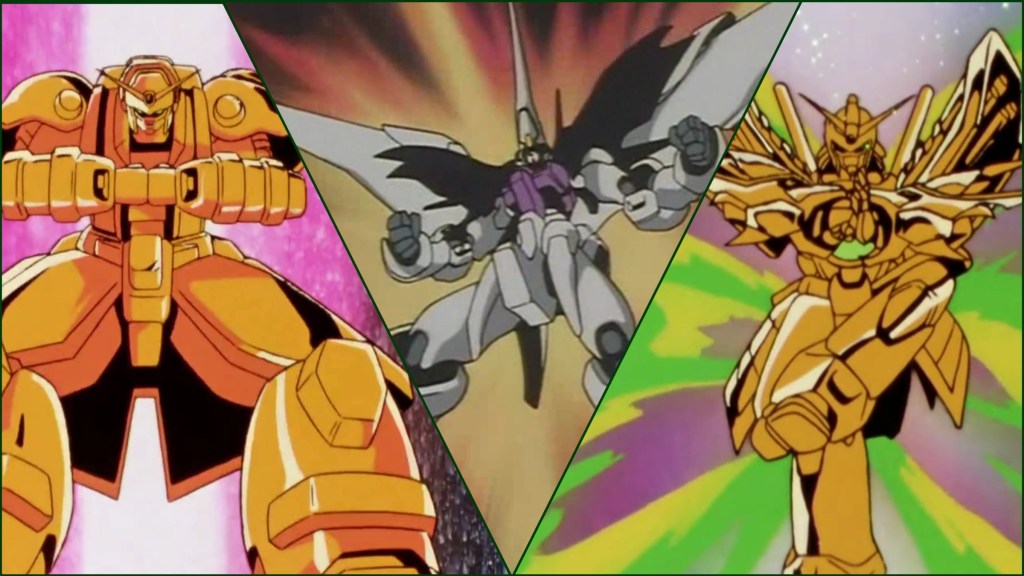 Dragon Gundam and Bolt Gundam vs. Soaring Raven Gundam fight