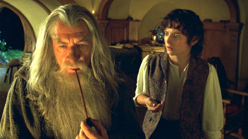 Gandalf and Frodo at Bag End in Lord of the Rings The Fellowship of the Ring