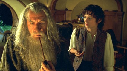 Gandalf and Frodo at Bag End in Lord of the Rings The Fellowship of the Ring