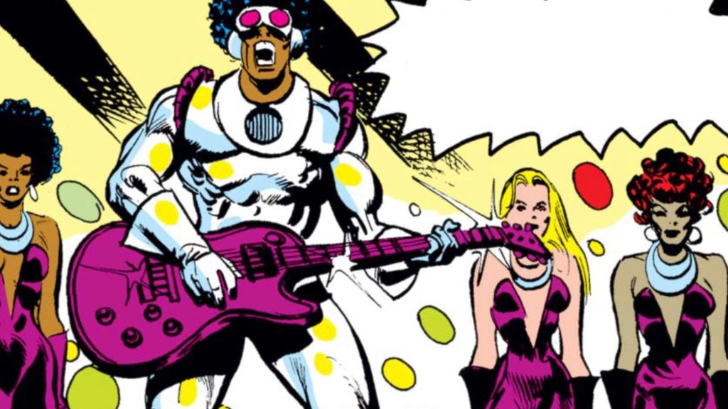 Hypno-Hustler using his guitar