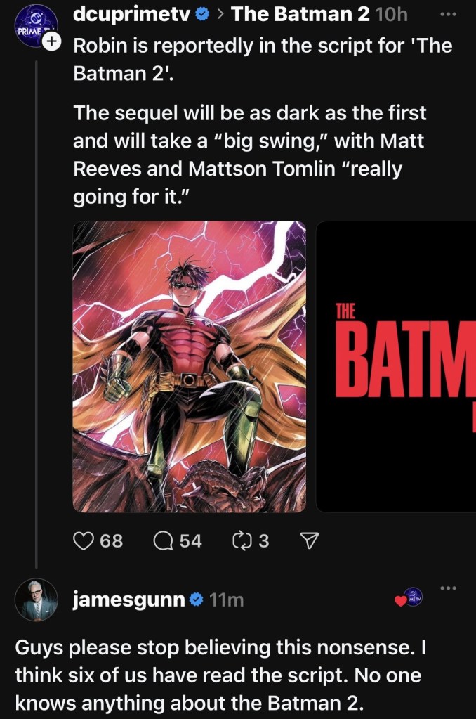 James Gunn Batman 2 Robin rumor debunk
