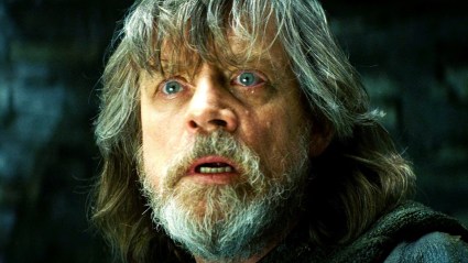 Luke Skywalker (Mark Hamill) looking shocked in Star Wars The Last Jedi