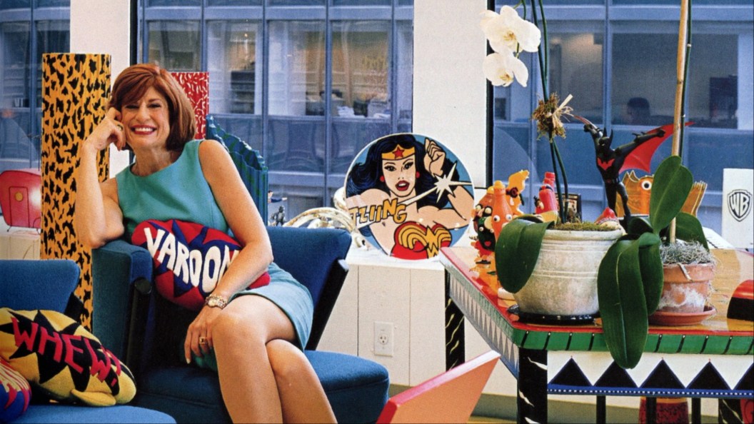 Jenette Kahn sitting in her office at DC Comics