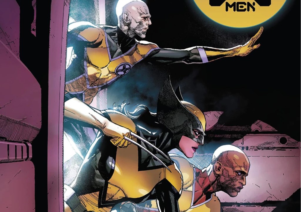 Darwin, Wolverine, and Synch going through a portal into the Vault