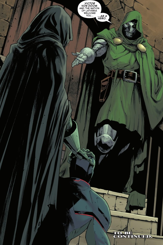 Captain America being called a hero by Doctor Doom
