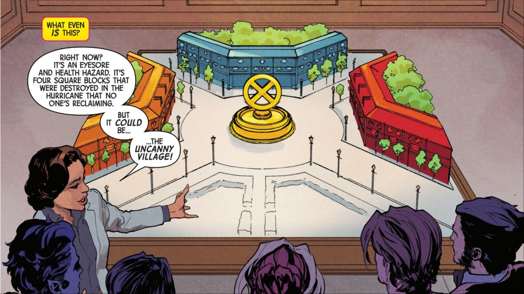 The Mayor of New Orleans introducing the X-Men to the Uncanny Village