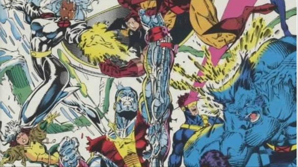 Storm, Colossus, Wolverine, Rogue, Beast, and Cyclops fighting