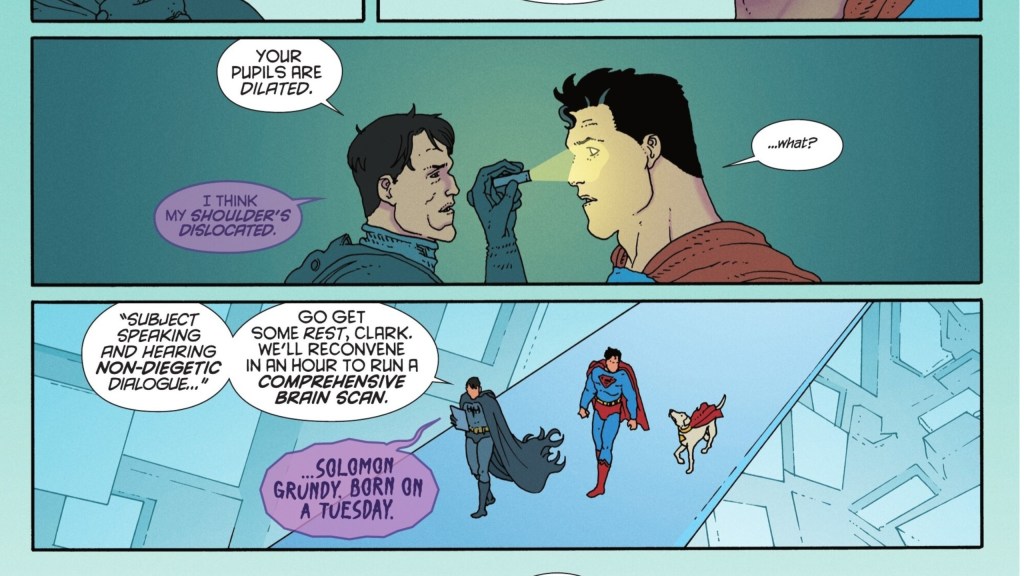 Batman trying to figure out how Purple Kryptonite affects Superman