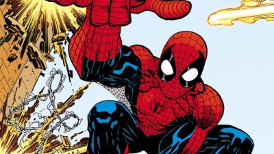 Spider-Man avoiding attacks and getting ready to shoot a webline