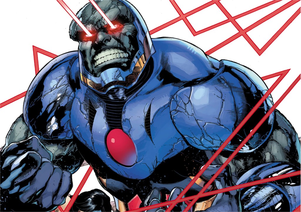 Darkseid in his New 52 armor firing the Omega Effect