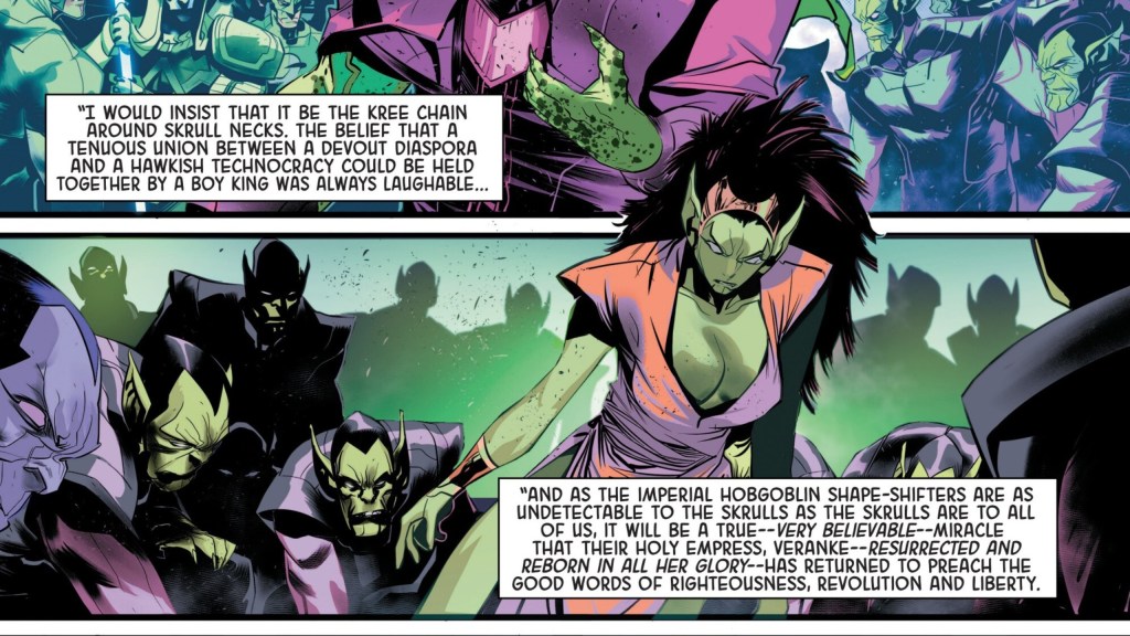 Veranke surrounded by Skrulls